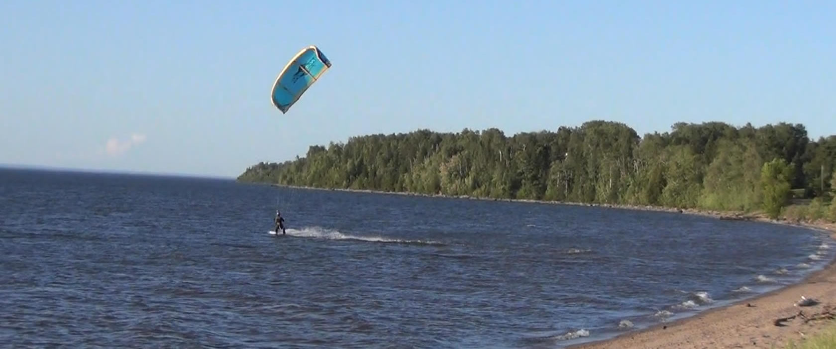 Wind surfing on Lake Superior at Herbster, Wisconsin