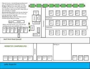 Herbster Wisconsin Campground Wooded Tent Site Map